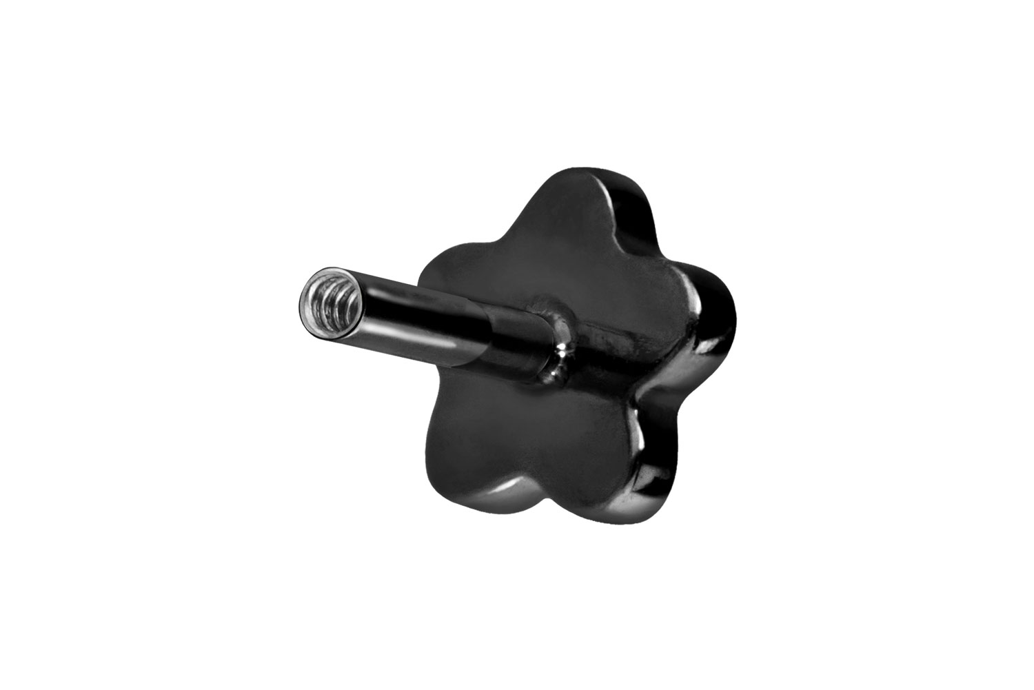 Titan Labret Piercing mit Innengewinde ohne Kugel BLUME